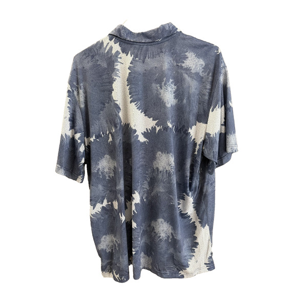 Addias Golf Shirt XXL Blue/White Lg Floral Print Golf Tennis PIckleball Sporty - Picture 3 of 5